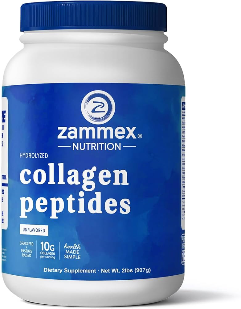 Zammex Collagen Peptides Powder, 90 Servings, Unflavored Instant Powdered, Pure Hydrolyzed Collag... | Amazon (US)