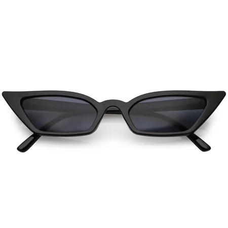 Women's Thin Extreme Cat Eye Sunglasses Rectangle Lens 47mm (Black / Smoke) | Walmart (US)