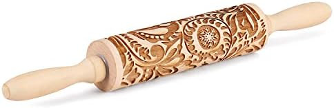 Flexzion Embossed Rolling Pins with Patterns for Baking, 7.7-inch Engraved Wooden Rolling Pin wit... | Amazon (CA)