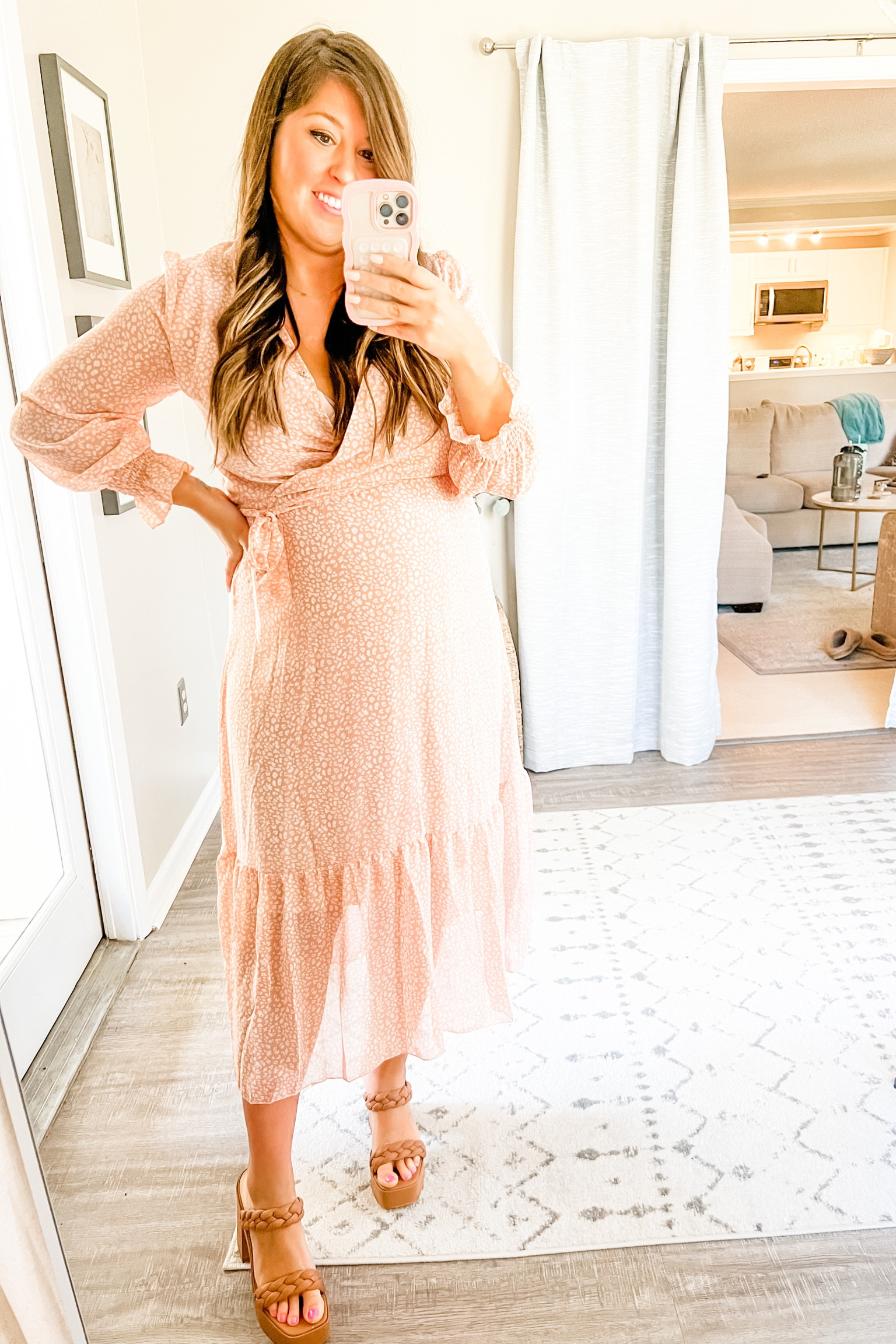 Great spring dress for Easter’s or showers // wearing a large bump friendly 

#LTKunder50 #LTKSeasonal #LTKbump