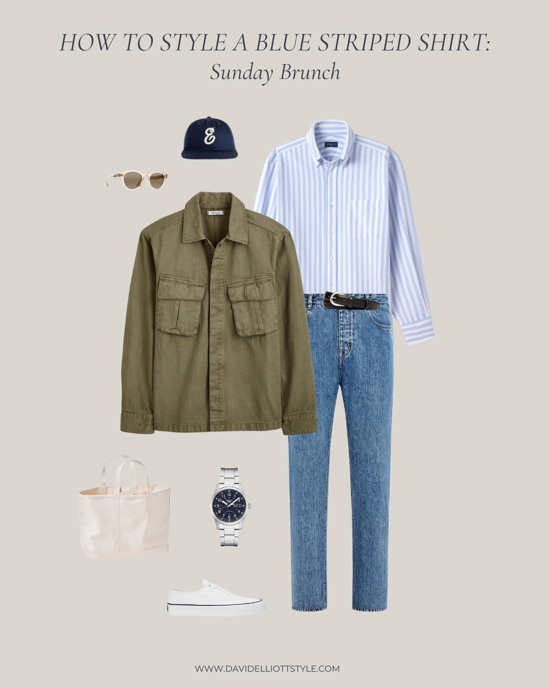 How to Style a Blue Striped shirt this spring for a casual brunch look!  

 

#LTKSeasonal #LTKMens