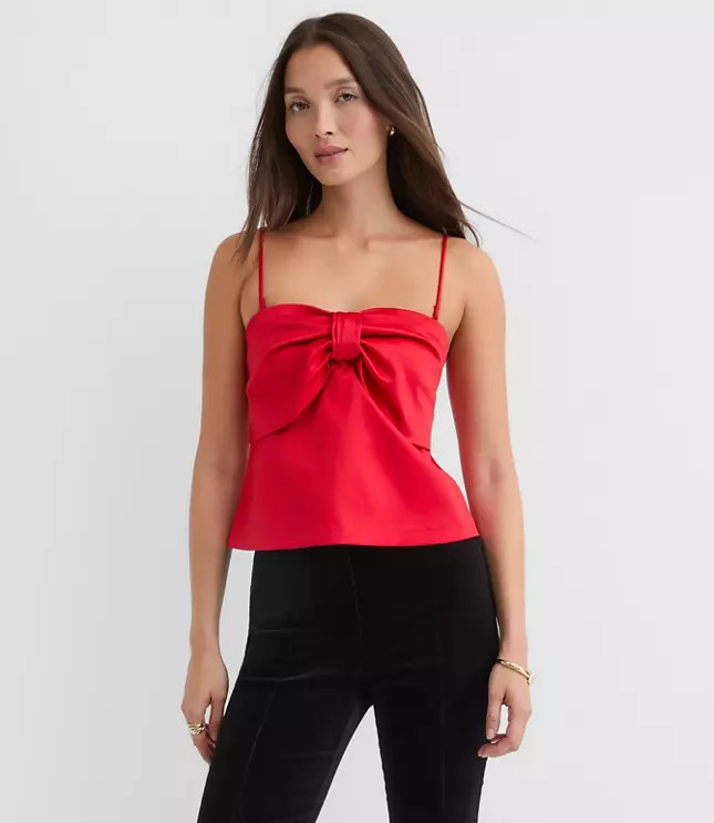 Bow Strappy Bustier Top | LOFT