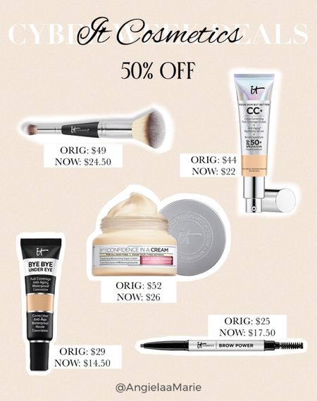 CYBER WEEK DEALS — It Cosmetics: 50% OFF my daily makeup! Their products are AMAZING & last a while. 

Amazon fashion. Target style. Walmart finds. Maternity. Plus size. Winter. Fall fashion. White dress. Fall outfit. SheIn. Old Navy. Patio furniture. Master bedroom. Nursery decor. Swimsuits. Jeans. Dresses. Nightstands. Sandals. Bikini. Sunglasses. Bedding. Dressers. Maxi dresses. Shorts. Daily Deals. Wedding guest dresses. Date night. white sneakers, sunglasses, cleaning. bodycon dress midi dress Open toe strappy heels. Short sleeve t-shirt dress Golden Goose dupes low top sneakers. belt bag Lightweight full zip track jacket Lululemon dupe graphic tee band tee Boyfriend jeans distressed jeans mom jeans Tula. Tan-luxe the face. Clear strappy heels. nursery decor. Baby nursery. Baby boy. Baseball cap baseball hat. Graphic tee. Graphic t-shirt. Loungewear. Leopard print sneakers. Joggers. Keurig coffee maker. Slippers. Blue light glasses. Sweatpants. Maternity. athleisure. Athletic wear. Quay sunglasses. Nude scoop neck bodysuit. Distressed denim. amazon finds. combat boots. family photos. walmart finds. target style. family photos outfits. Leather jacket. Home Decor. coffee table. dining room. kitchen decor. living room. bedroom. master bedroom. bathroom decor. nightsand. amazon home. home office. Disney. Gifts for him. Gifts for her. tablescape. Curtains. Apple Watch Bands. Hospital Bag. Slippers. Pantry Organization. Accent Chair. Farmhouse Decor. Sectional Sofa. Entryway Table. Designer inspired. Designer dupes. Patio Inspo. Patio ideas. Pampas grass. 

#LTKsalealert #LTKunder50 #LTKstyletip #LTKbeauty #LTKbrasil #LTKbump #LTKcurves #LTKeurope #LTKfamily #LTKfit #LTKhome #LTKitbag #LTKkids #LTKmens #LTKbaby #LTKshoecrush #LTKswim #LTKtravel #LTKunder100 #LTKworkwear #LTKwedding #LTKSeasonal #LTKU #LTKHoliday #LTKCyberweek #LTKGiftGuide