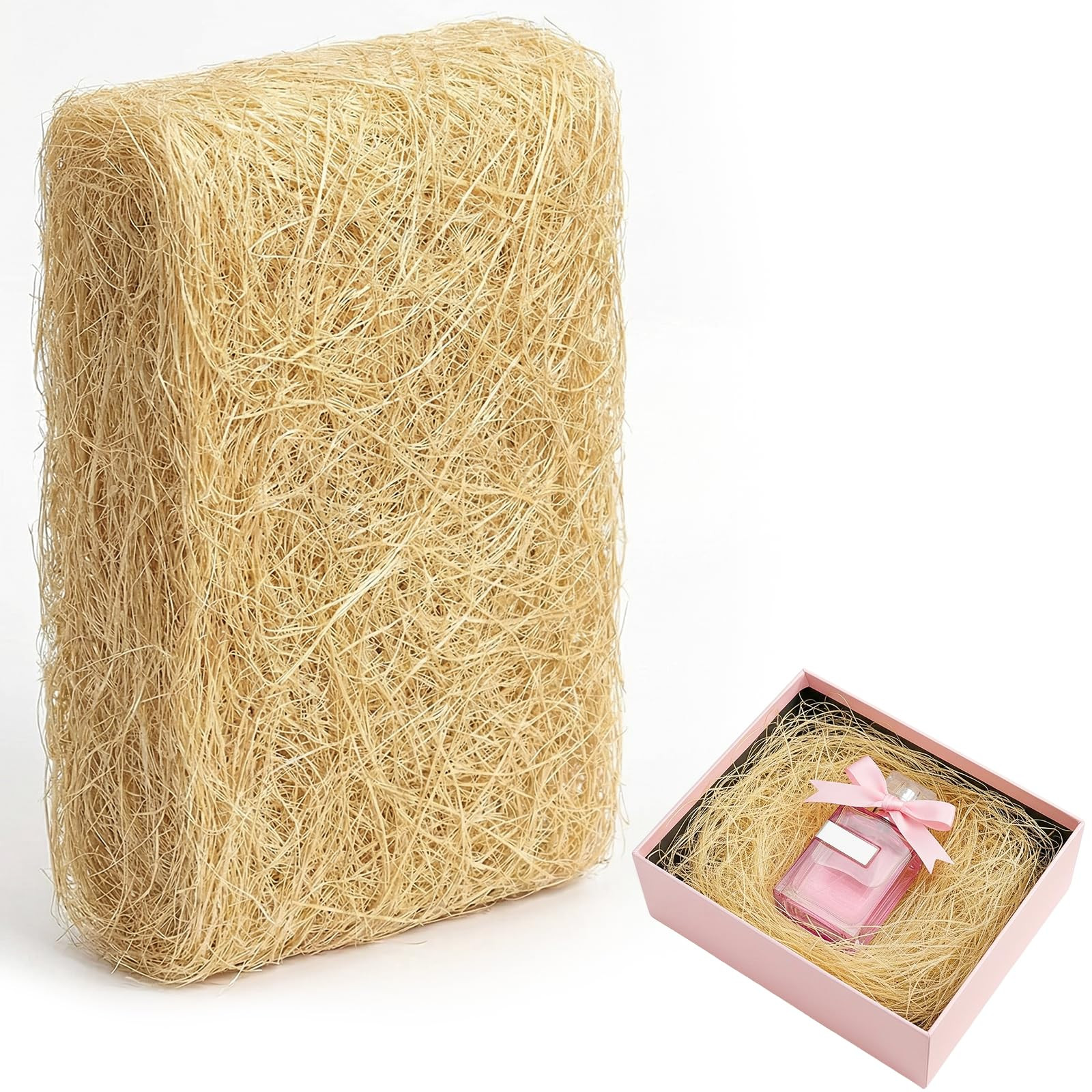 EcoBrisa 1 lb Natural Sisal Fiber for Crafts Box Filling, Decorative Basket Filler, Nest for Bird... | Amazon (US)