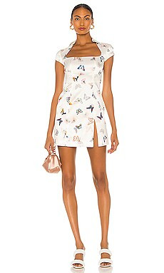 Kim Shui Butterfly Silk Mini Dress in White from Revolve.com | Revolve Clothing (Global)