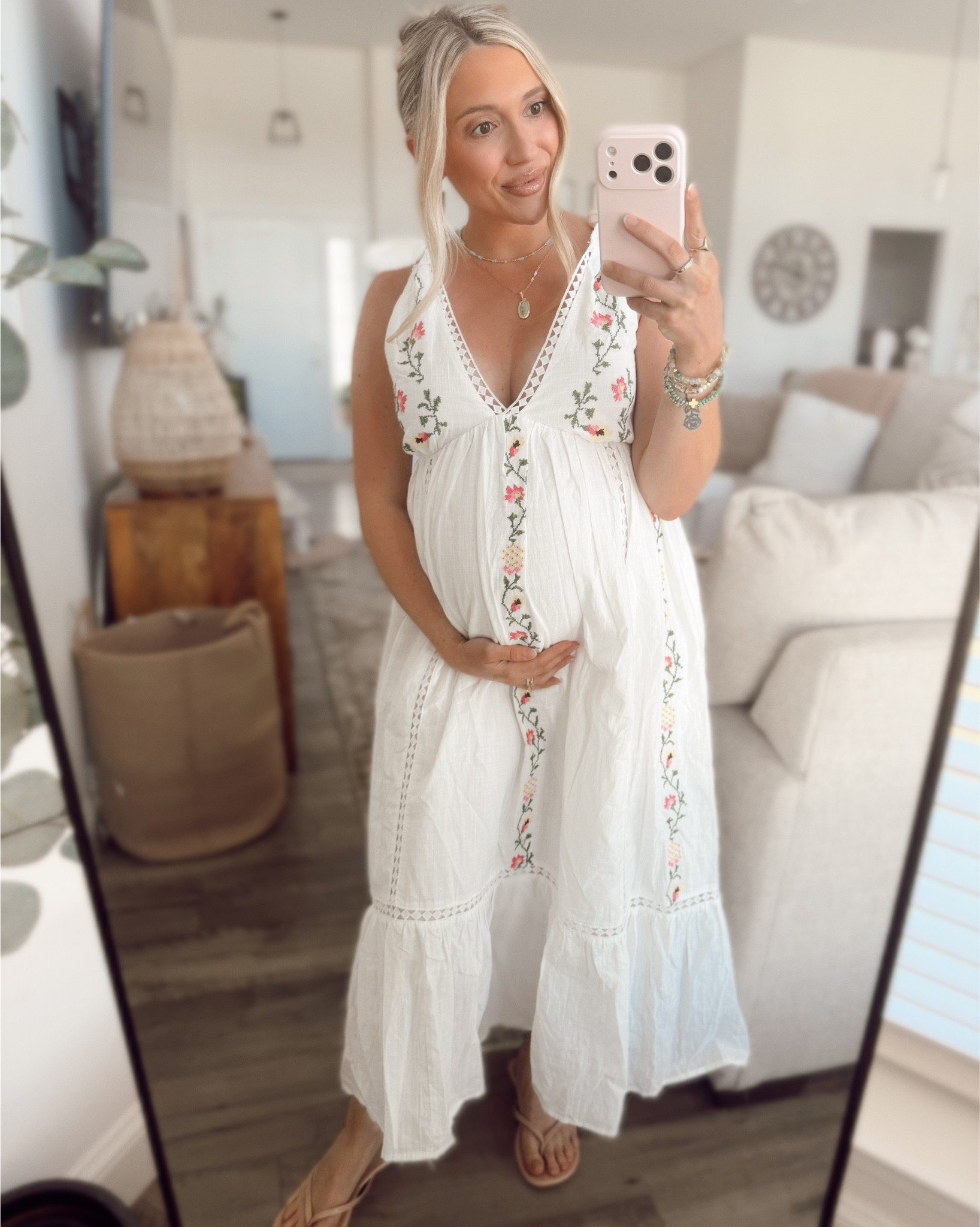 embroidery white maxi dress | bump friendly | spring pregnancy, spring maternity, summer pregnancy, summer maternity, bump style, pregnancy style

#LTKmomlife #LTKBump #LTKootd