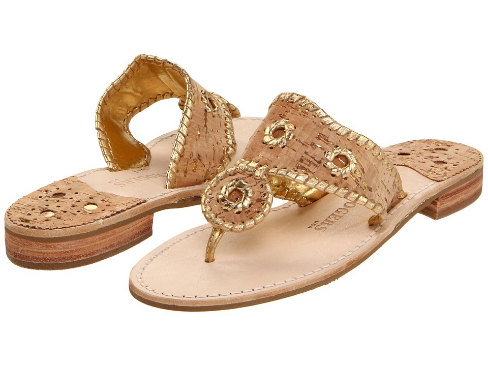 Jack Rogers - Napa Valley (Cork/Gold Stitching) Women's Sandals | Zappos