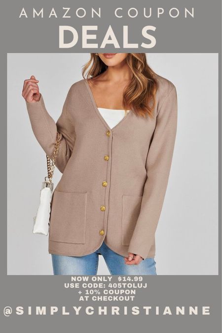 Sweater Blazer Now only $14.99
Use Code: 405TOLUJ + 10% Coupon
Amazon finds 

#LTKSaleAlert #LTKSummerSales #LTKFindsUnder50