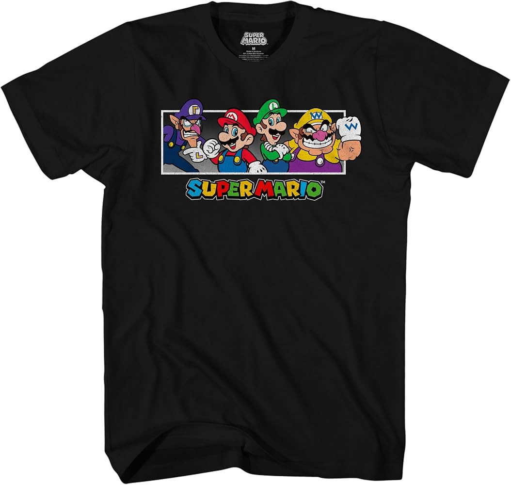 SUPER MARIO Nintendo Wario Luigi All The Bros Adult T-Shirt | Amazon (US)