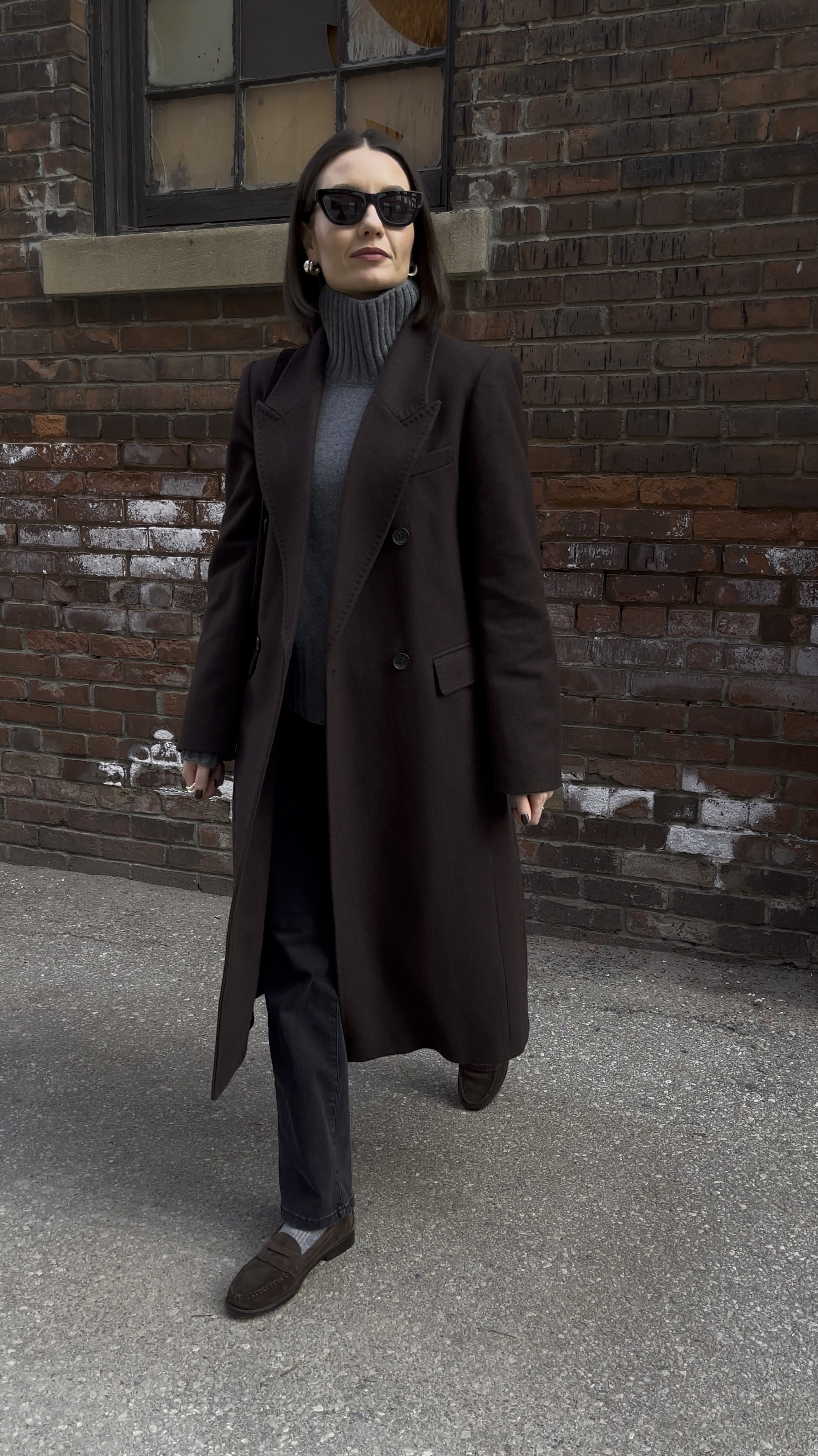 Constant coat (s), grey sweater, brown suede loafers, grey socks, grey jeans

#LTKWatchNow #LTKSeasonal #LTKStyleTip