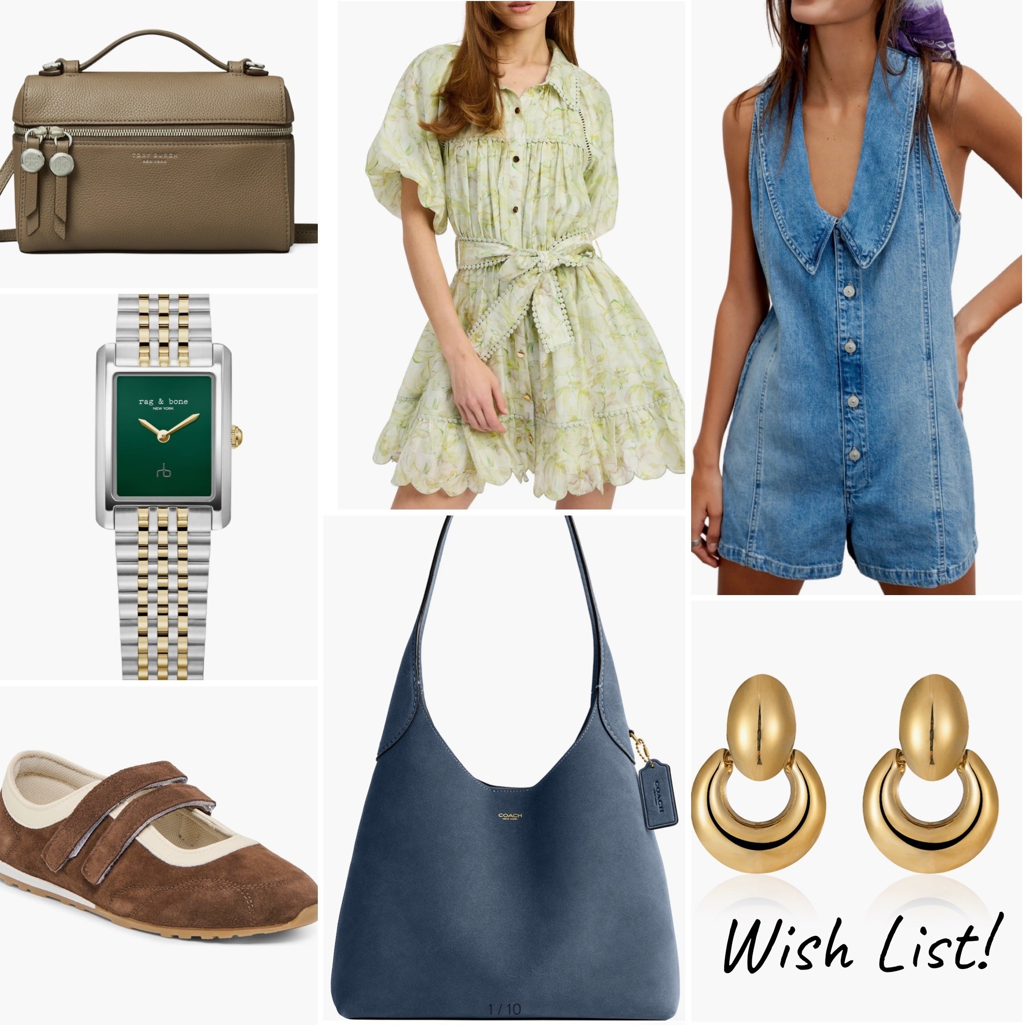 Wish List! 
Nordstrom, coach bag, Mary Jane sneakers, denim romper, spring dress, watch 

#LTKSeasonal