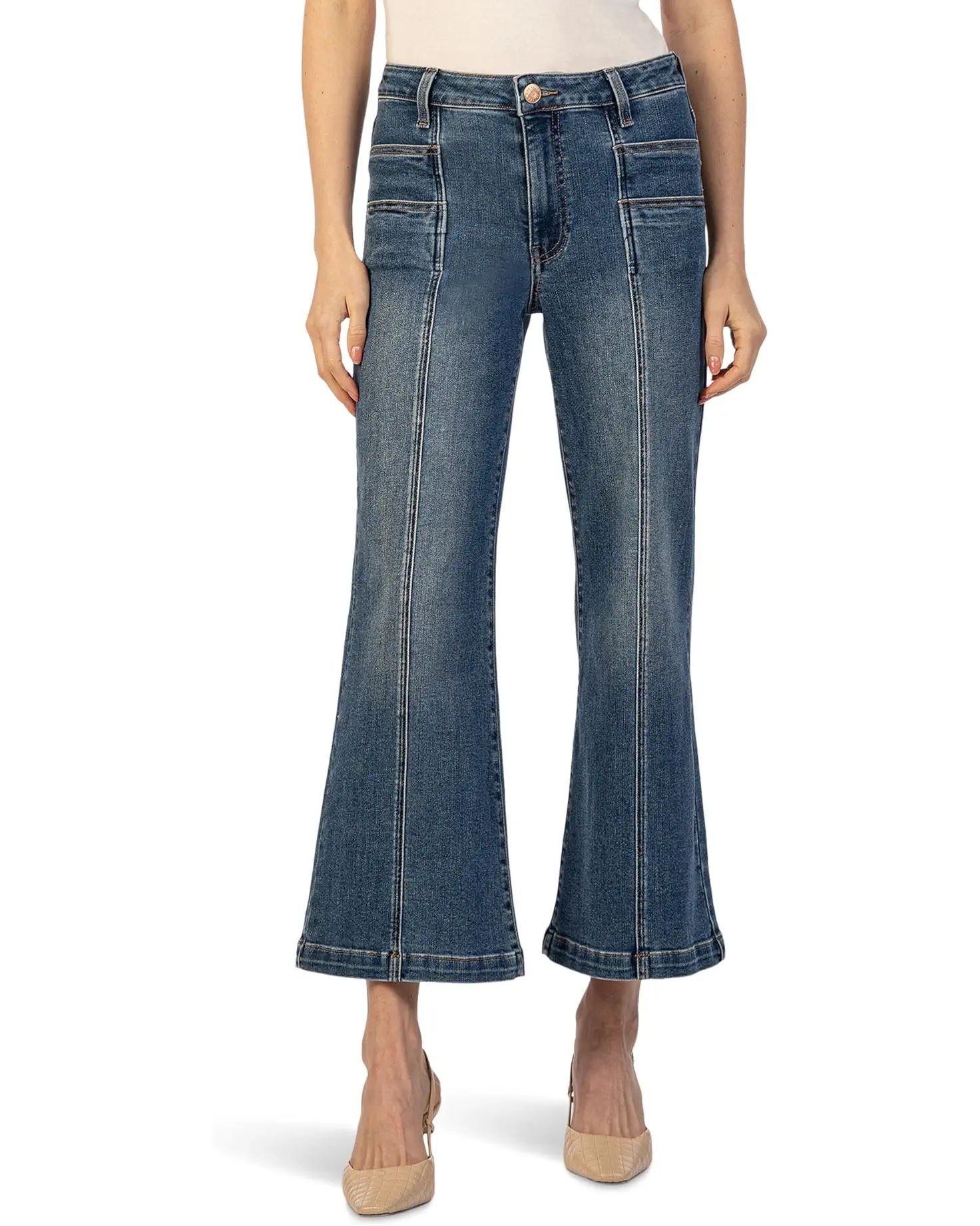 Women's KUT from the Kloth Meg High Rise Wide Leg Double Frt Pockets Wide Hem | Zappos