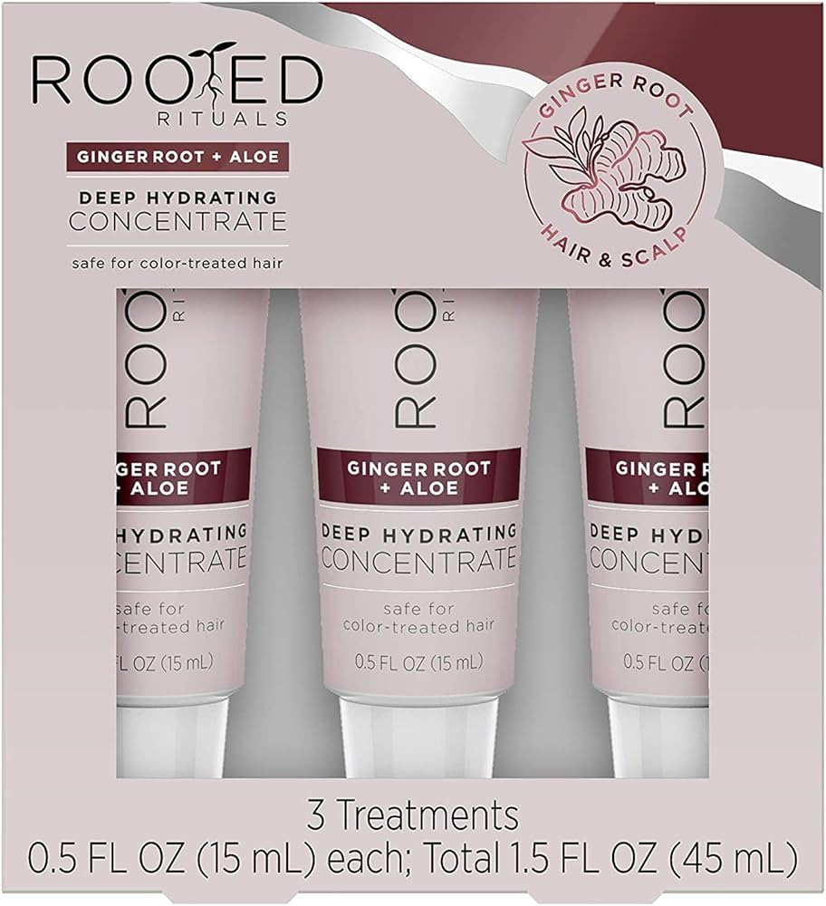 Rooted Rituals - Ginger Root and Aloe - Deep Hydrating Concentrate Treatment, 1.5 fl oz, Pack of ... | Amazon (US)