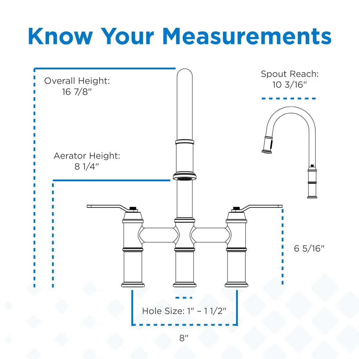 Kinzie 2-Handle Bridge Kitchen Faucet with Pull Down Sprayer D434437BB | Wayfair North America