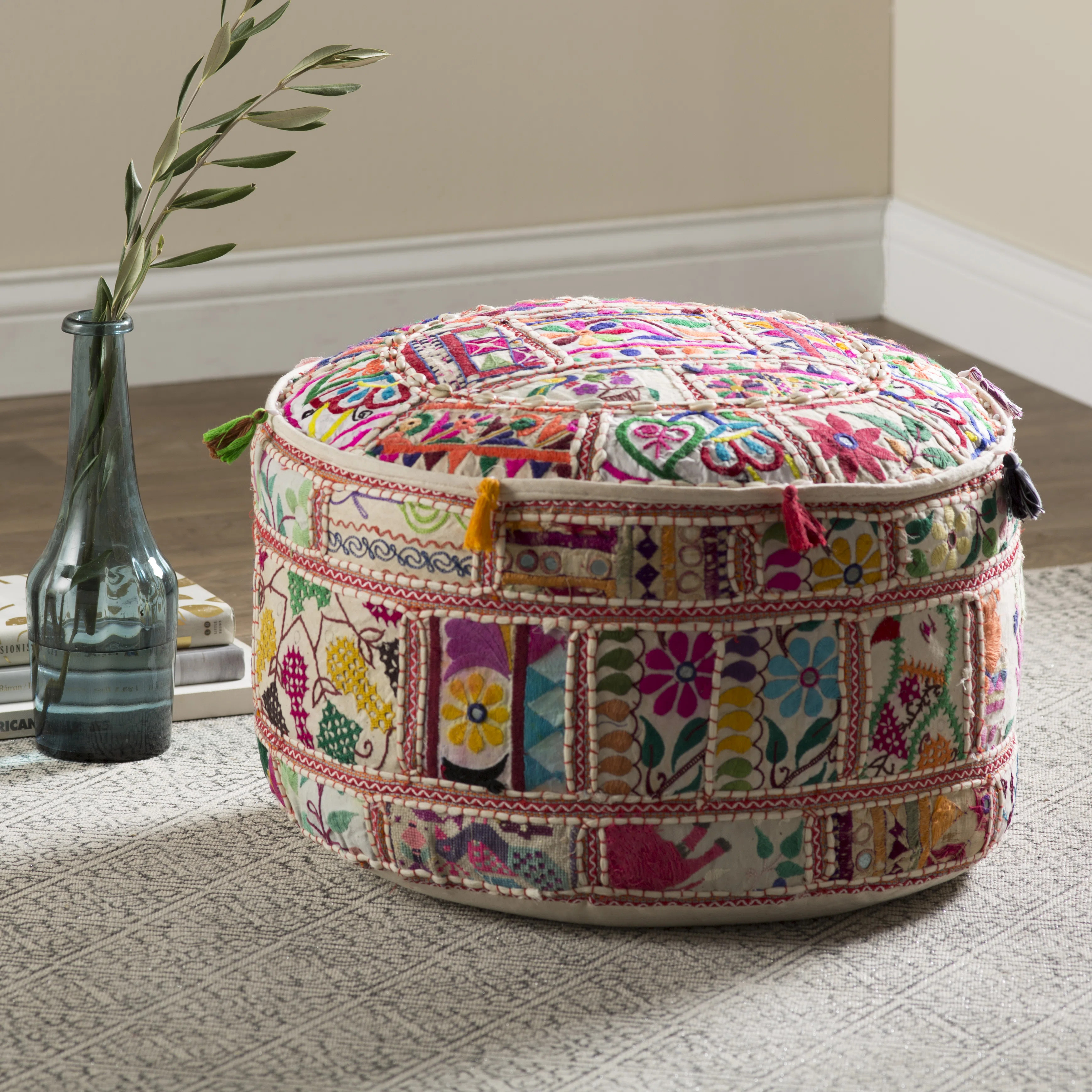 Lorna Floral Pouf | Wayfair North America