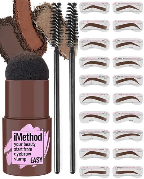 iMethod Eyebrow Stamp and Eyebrow Stencil Kit - Eyebrow Stamp and Shaping Kit for Perfect Brow, 20 E | Amazon (US)