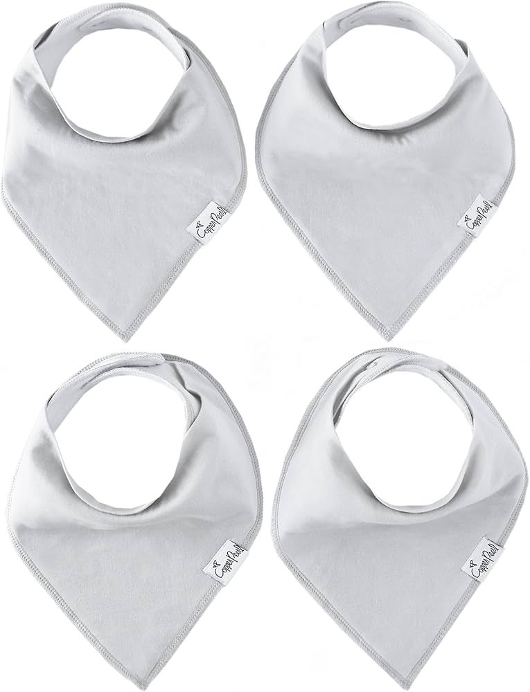 Copper Pearl Baby Bandana Drool Bibs for Drooling and Teething 4 Pack Gift Set Gray Basics, Soft ... | Amazon (US)