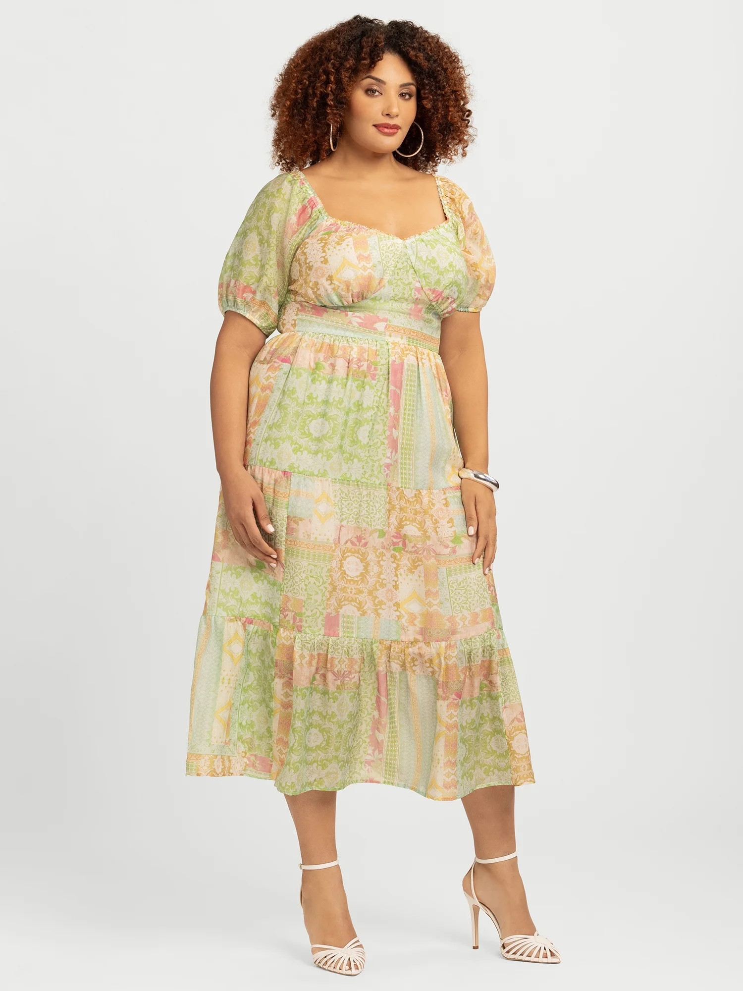 Jessica Simpson Women's Plus Emmory Tiered Maxi Dress, Sizes 0X-4X - Walmart.com | Walmart (US)