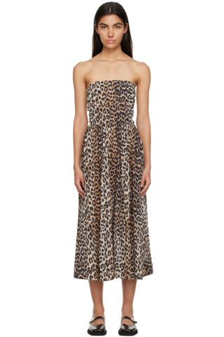 Beige & Black Multifunctional Midi Dress | SSENSE
