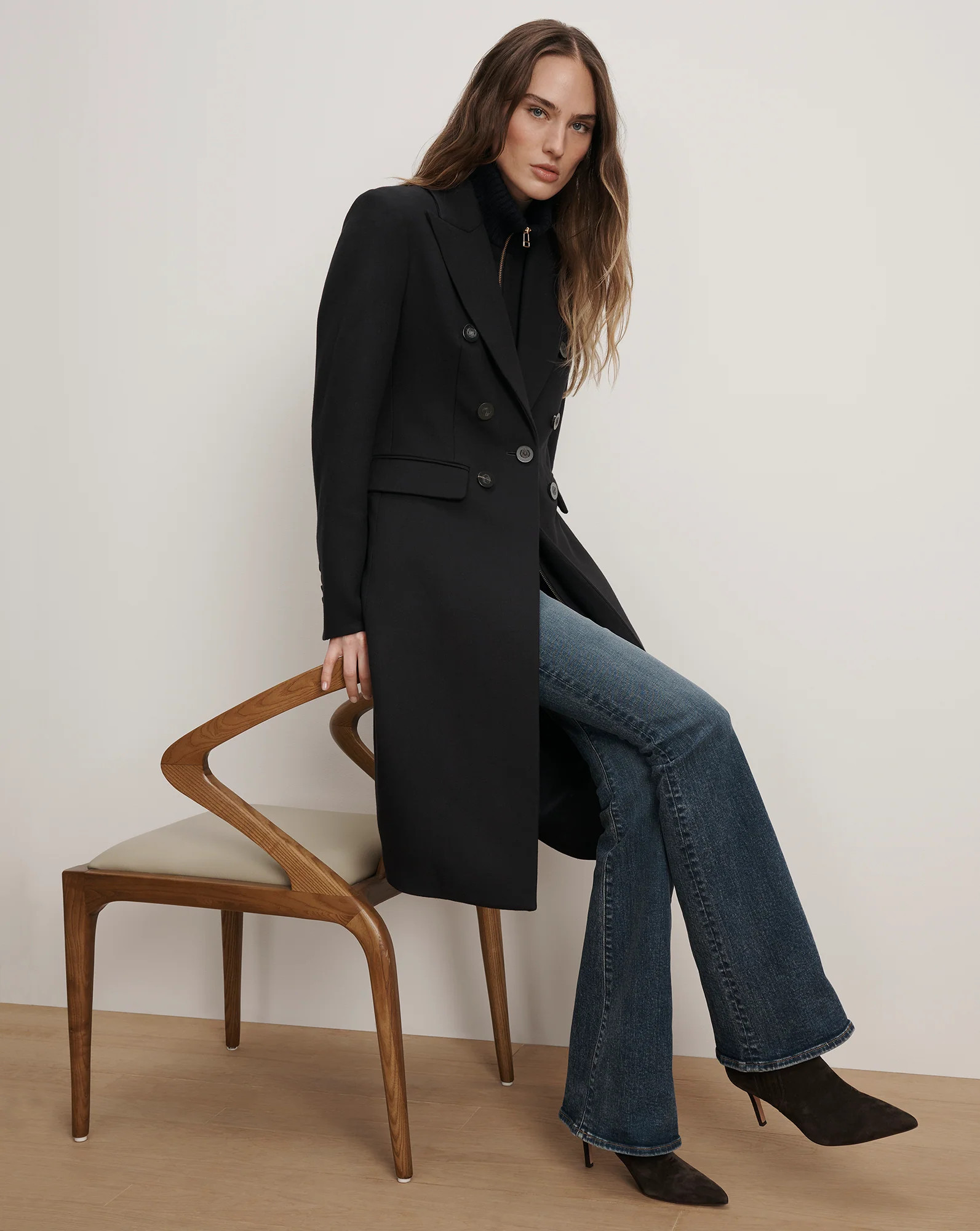 Stryder Double-Breasted Dickey Coat | Veronica Beard