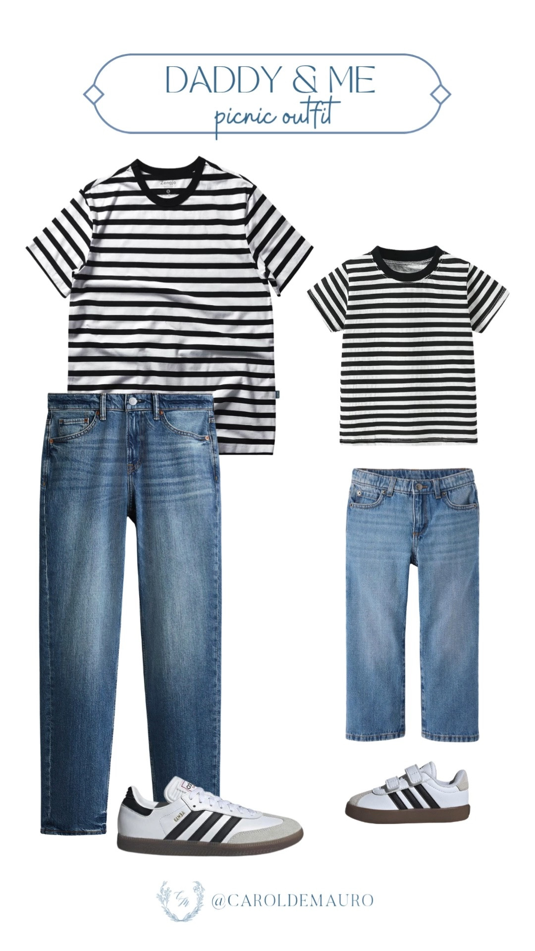 daddy and me, picnic outfit, boys wardrobe, striped tee, adidas sneakers, straight leg jeans, toddler outfit, casual look, matching outfits

#LTKootd #LTKKids #LTKMens
