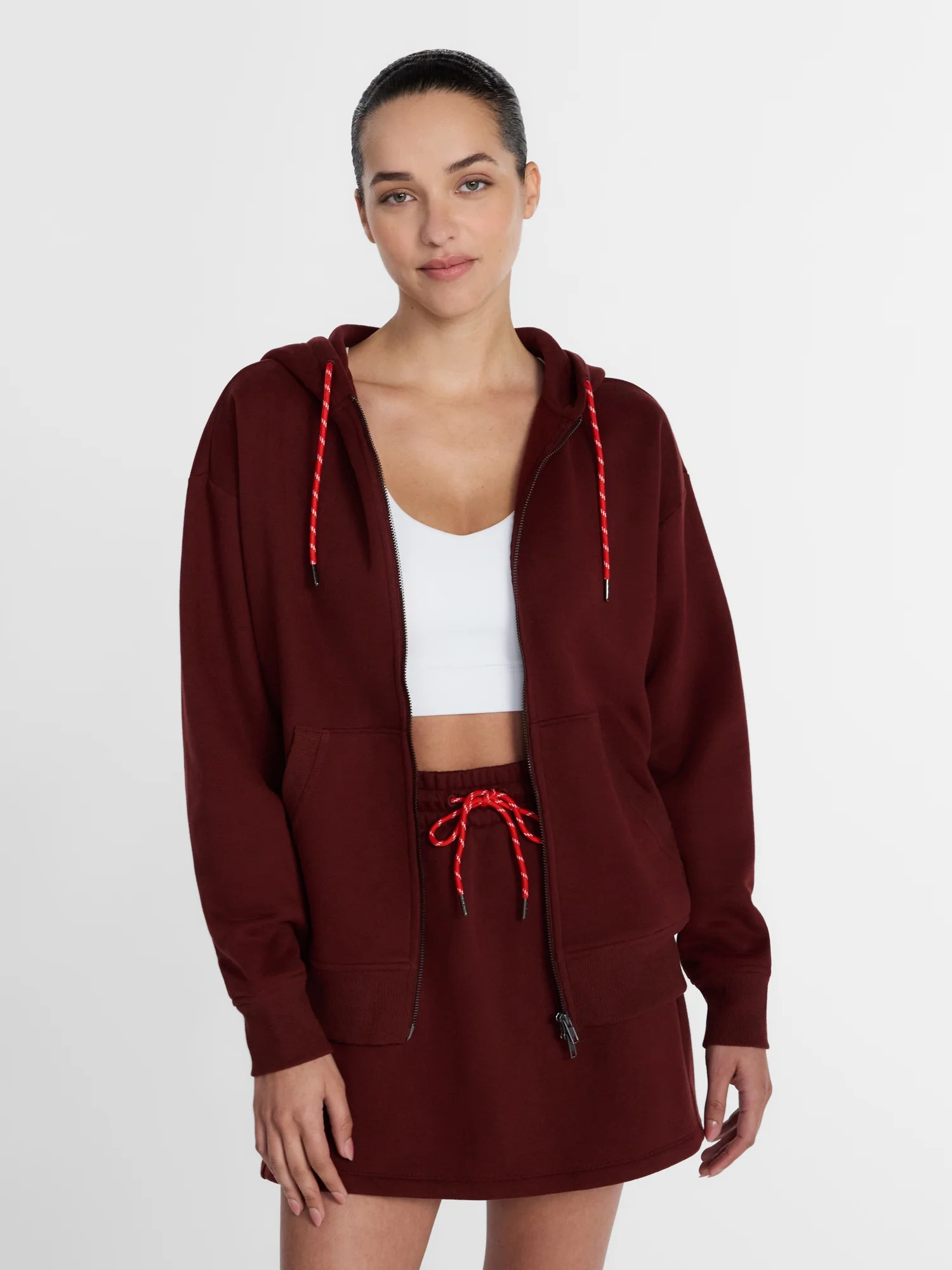 Athletic Works Women's and Women's Plus Full Zip Fleece Hoodie, Sizes XS-4X | Walmart (US)