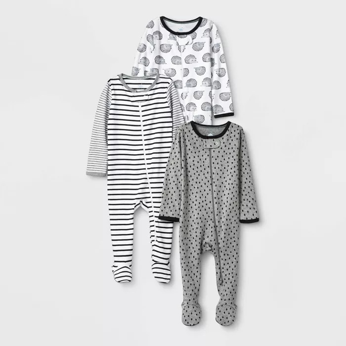 Baby 3pk Zip-Up Sleep N' Play - Cloud Island™ Black | Target