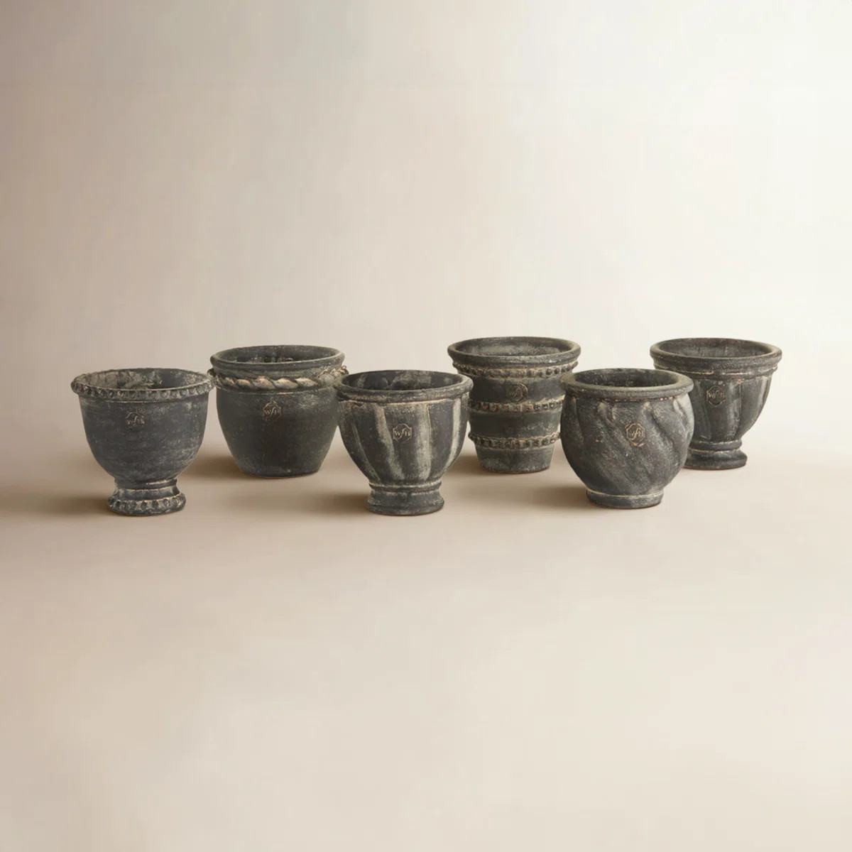 Valley Handmade Clay Mini Pots in Black Earth, Set of 6 | Wayfair North America