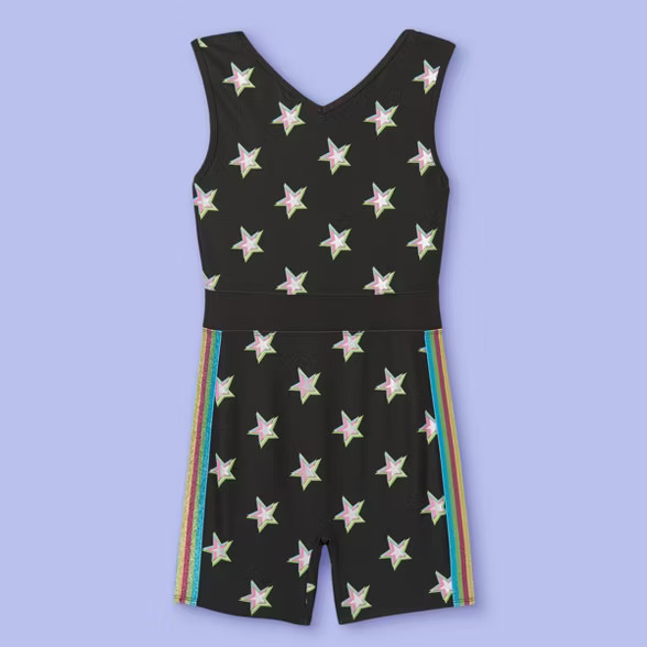 Girls' Rainbow Star Gymnastics Biketard - More Than Magic™ Black | Target