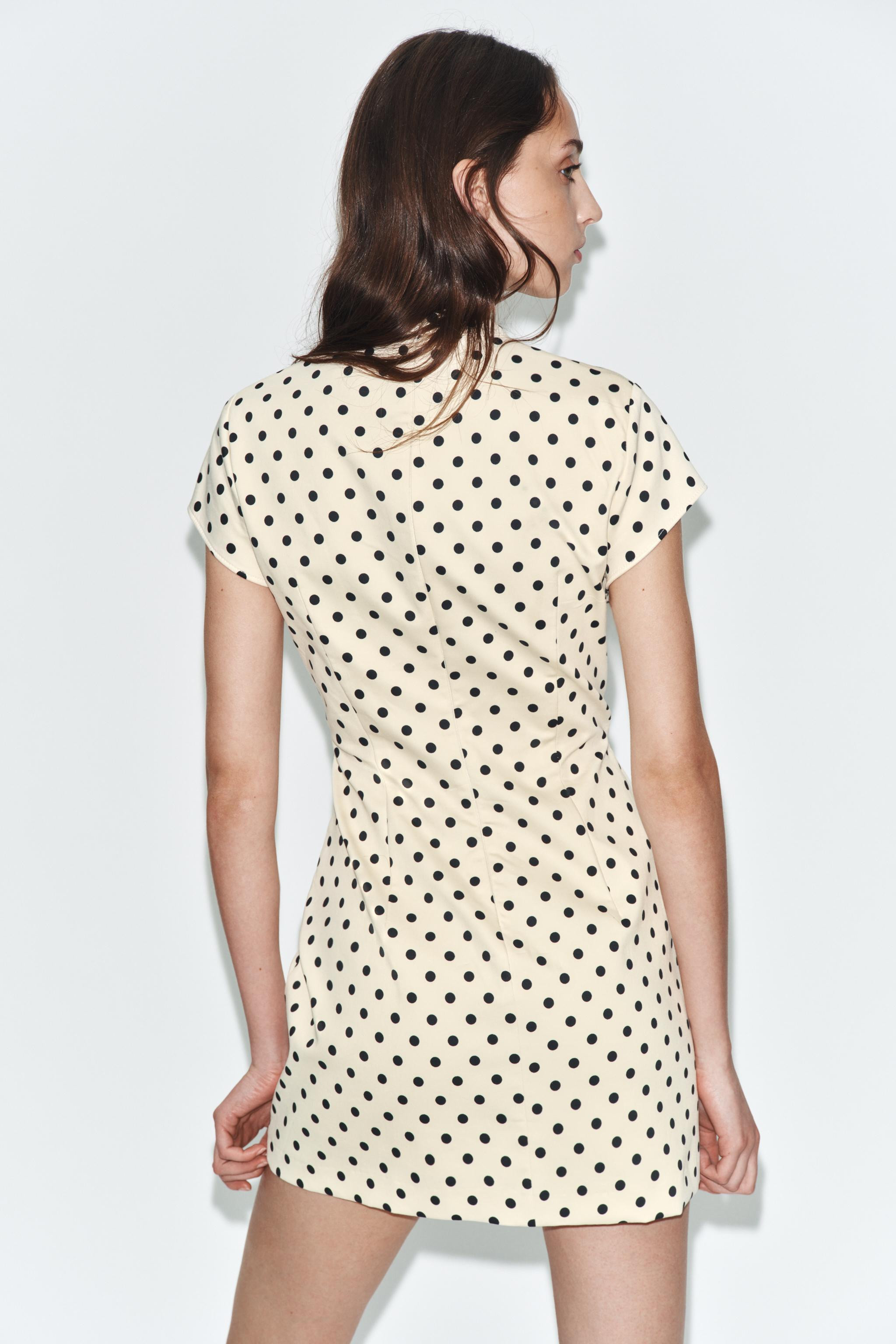 POLKA DOT SHORT DRESS WITH TIE DETAIL | Zara UK