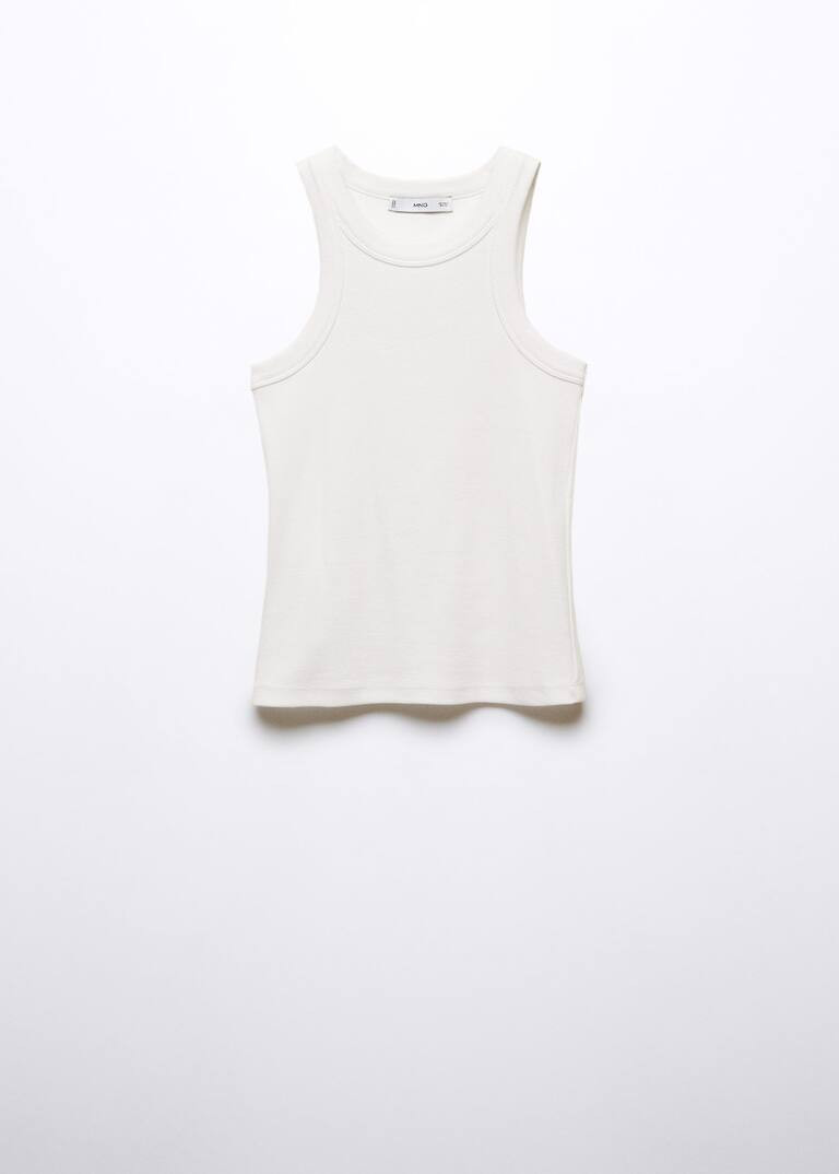 Ribbed cotton-blend top -  Women | Mango USA | MANGO (US)