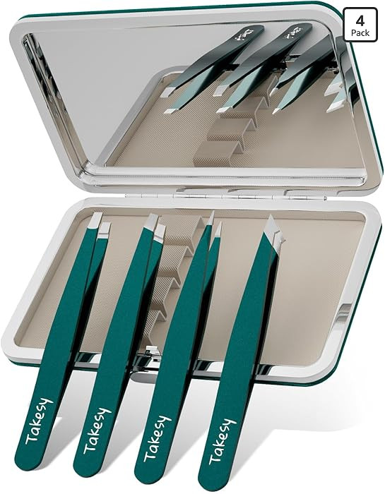 Upgraded Sharp Precision Tweezers for Facial Hair & Chin Hair, Slanted Design for Women & Men Eye... | Amazon (US)