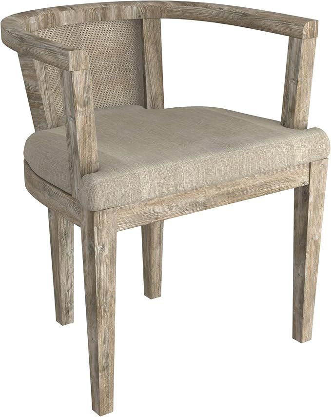 Worldwide Homefurnishings Mid-Century Modern Linen Accent Chair, Beige | Amazon (US)