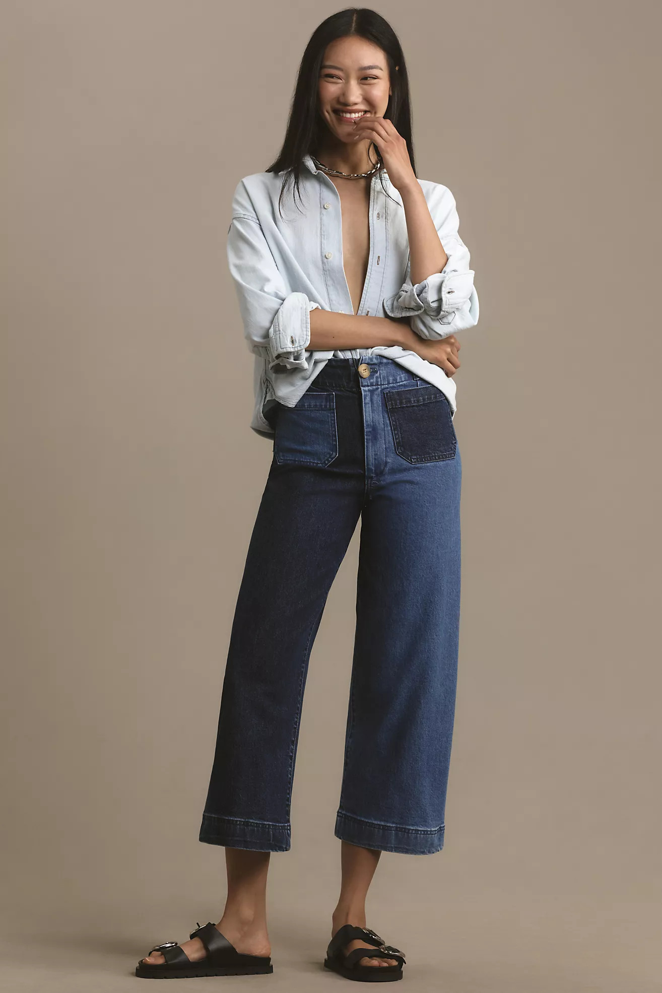 The Colette Cropped Wide-Leg Pants by Maeve: Denim Edition | Anthropologie (US)