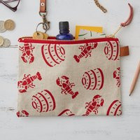 Screen Printed Linen Zipped Bag - Lobster Pot | Etsy (US)