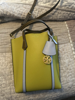 Tory Burch Mini Perry Top Handles Leather Tote Crossbody in island chartreuse | eBay | eBay US