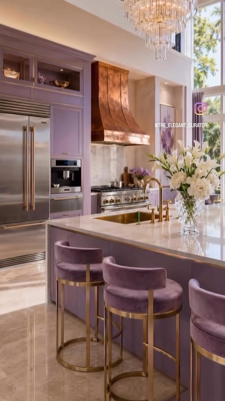 The Violet Edit | Luxury Kitchen, Statement Lighting & Outdoor Living

Violet, marble, crystal and gold — a bold color story made to feel polished, not overdone.

This edit is built around the pieces that matter most: a serious refrigerator, professional range, coffee station, gold faucet, sculptural stools, statement chandelier, outdoor seating and elevated entertaining pieces.

#LTKHome #LTKvlog