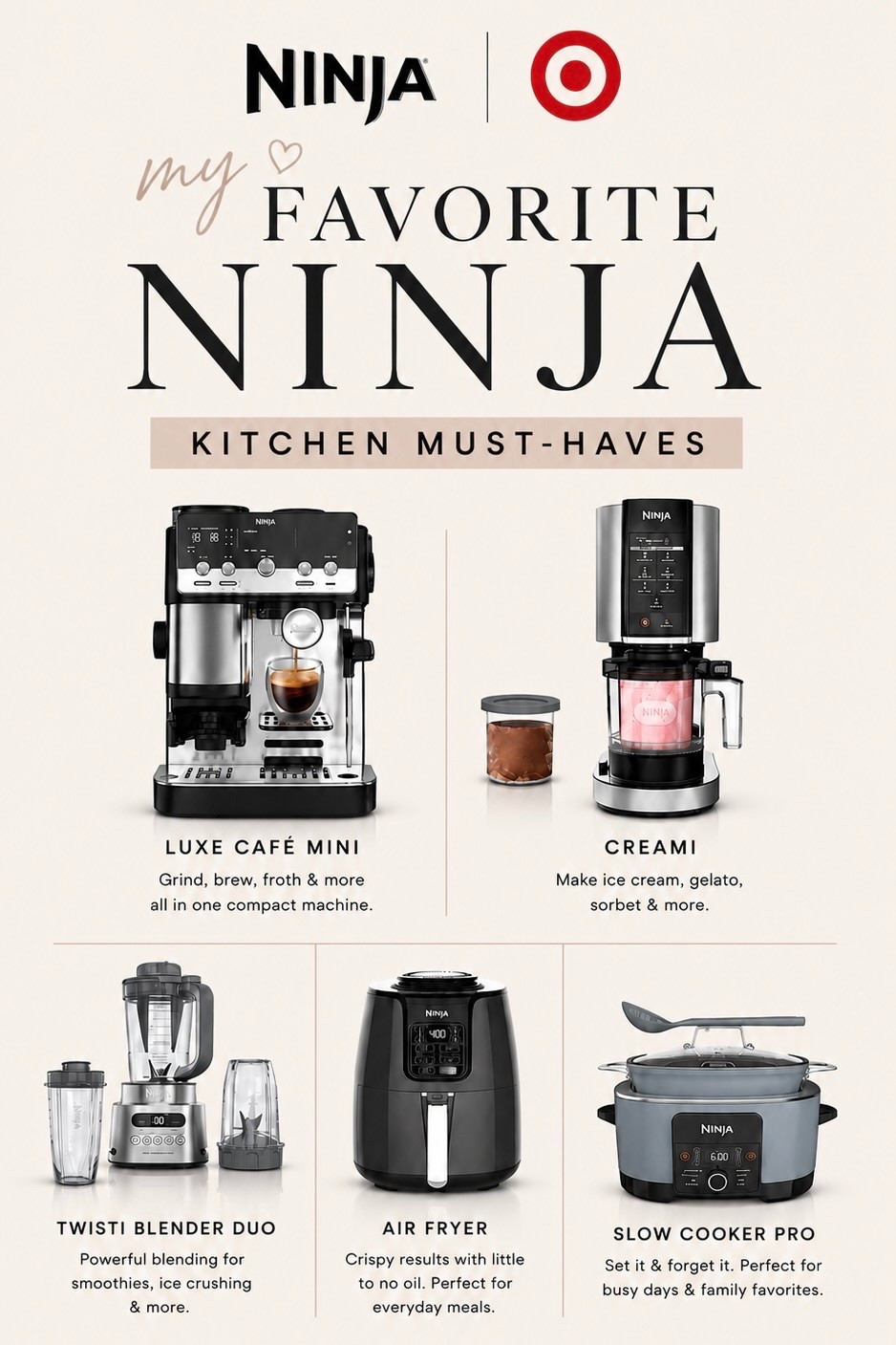 #ad My favorite Ninja appliances!

@Target @ninjakitchen #TargetPartner #Target #NinjaLuxeCafeMini #NinjaLuxeCafe

#LTKActive