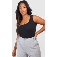 Womens Plus Wide Strap Rib One Piece - Black - 12 | boohoo (US & Canada)