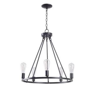 Hampton Bay Stratton 5-Light Black Chandelier with No Shade HDP00325 - The Home Depot | The Home Depot