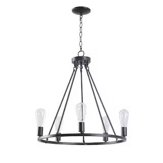 Hampton Bay Stratton 5-Light Black Chandelier with No Shade HDP00325 - The Home Depot | The Home Depot