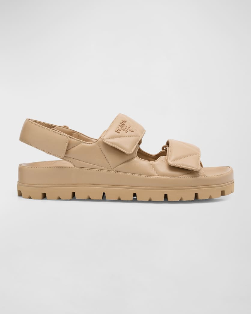 Quilted Leather Slingback Sporty Sandals | Neiman Marcus