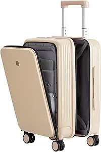 Hanke 20 Inch Carry-On Luggage with Wheels PC Hard Shell Suitcases Lightweight Front Opening Tsa ... | Amazon (US)
