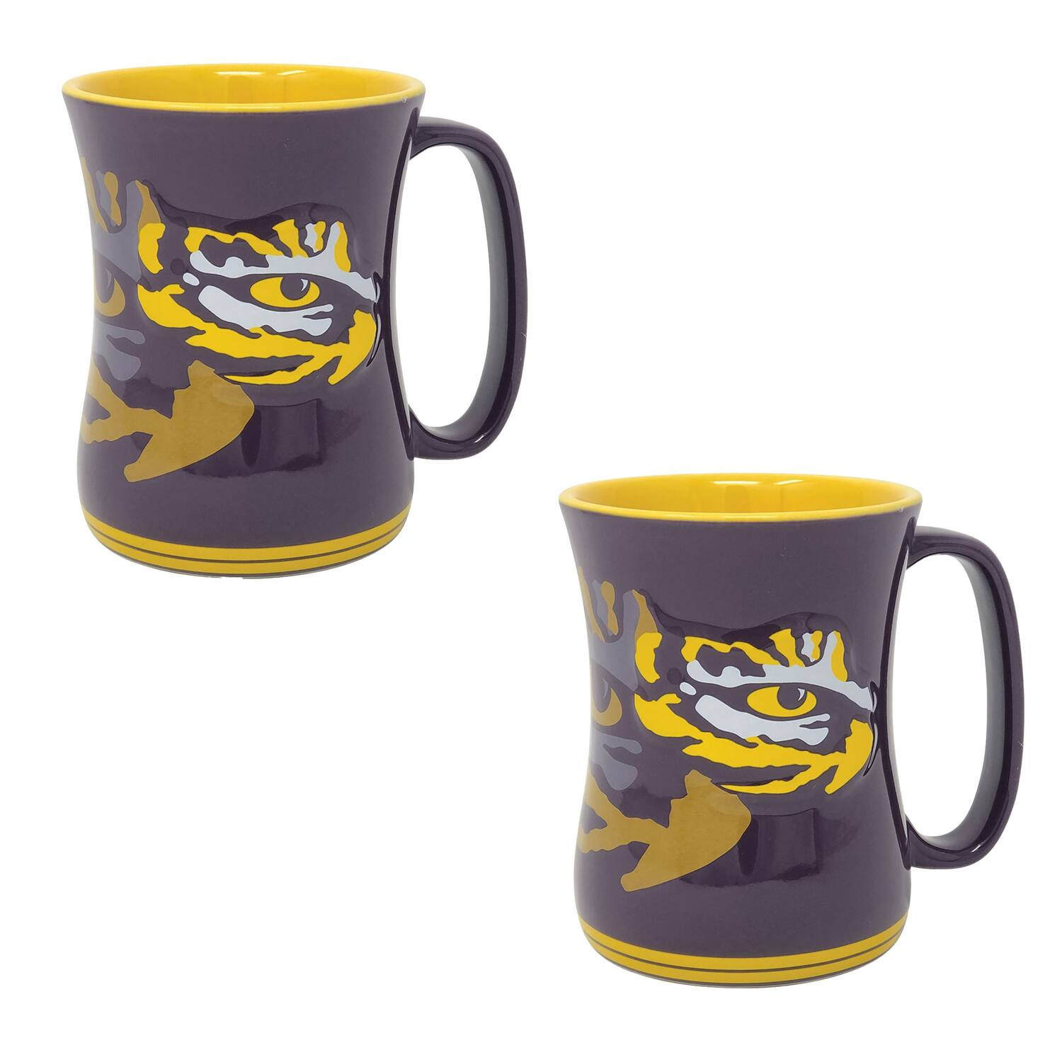 Indigo Falls - LSU Tigers 16oz. Sculpted Barista Mug Two-Pack - White | Best Buy U.S.