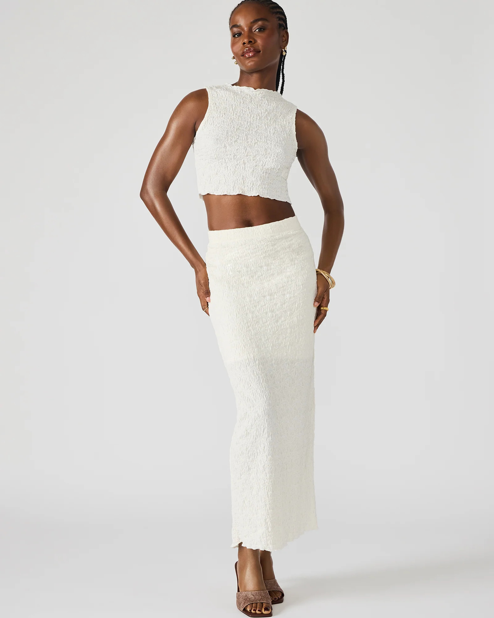 SEASIDE MAXI SKIRT SET CREAM | Steve Madden (US)