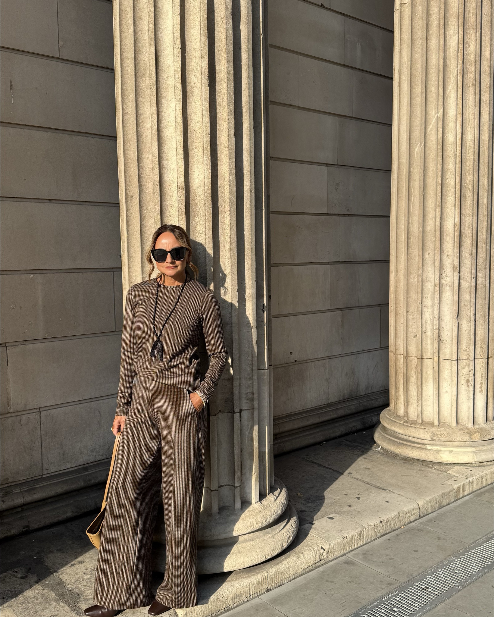 The perfect brown and black mini houndstooth print co ord from Saint + Sofia. Autumn staples that are timeless 🤎

#LTKeurope #LTKover50style #LTKautumn