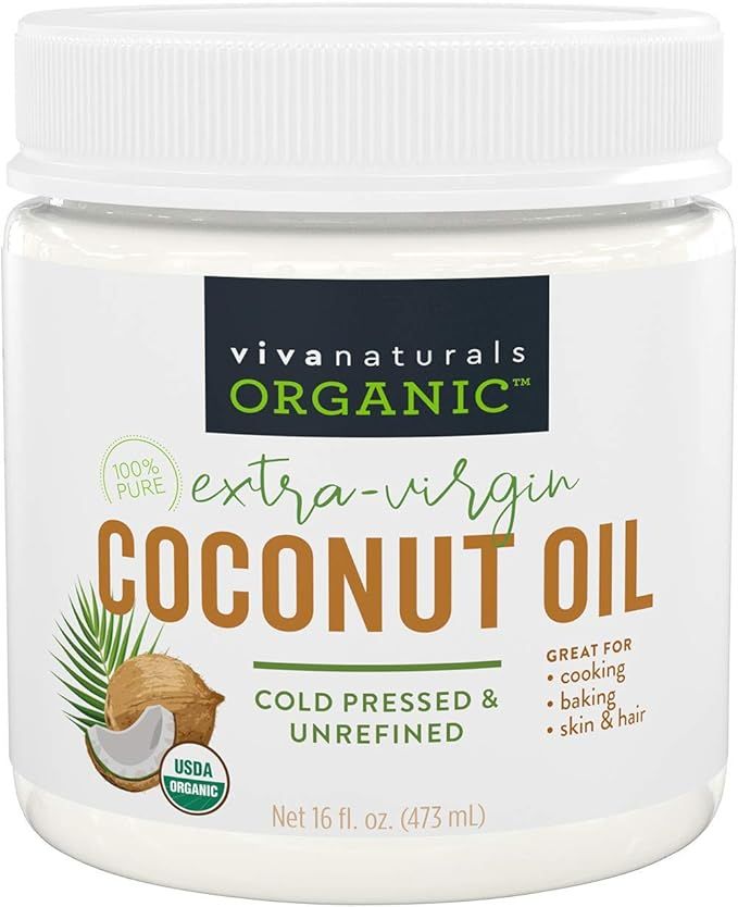 Viva Naturals Organic Extra Virgin Coconut Oil, 16 Ounce | Amazon (US)