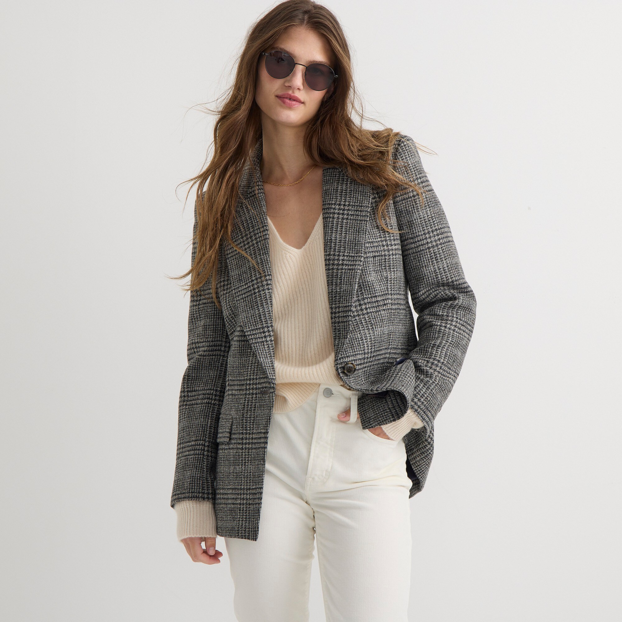 Willa blazer in houndstooth wool | J. Crew US