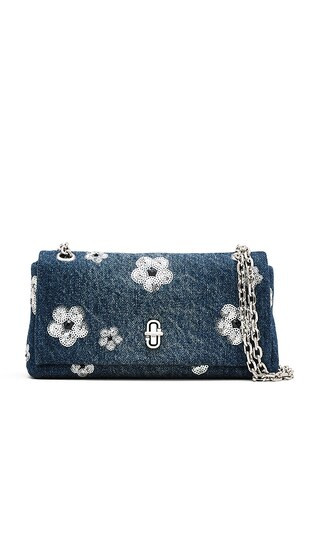 The Sequin Daisy Denim Dual Chain Wallet in Vintage Indigo | Revolve Clothing (Global)