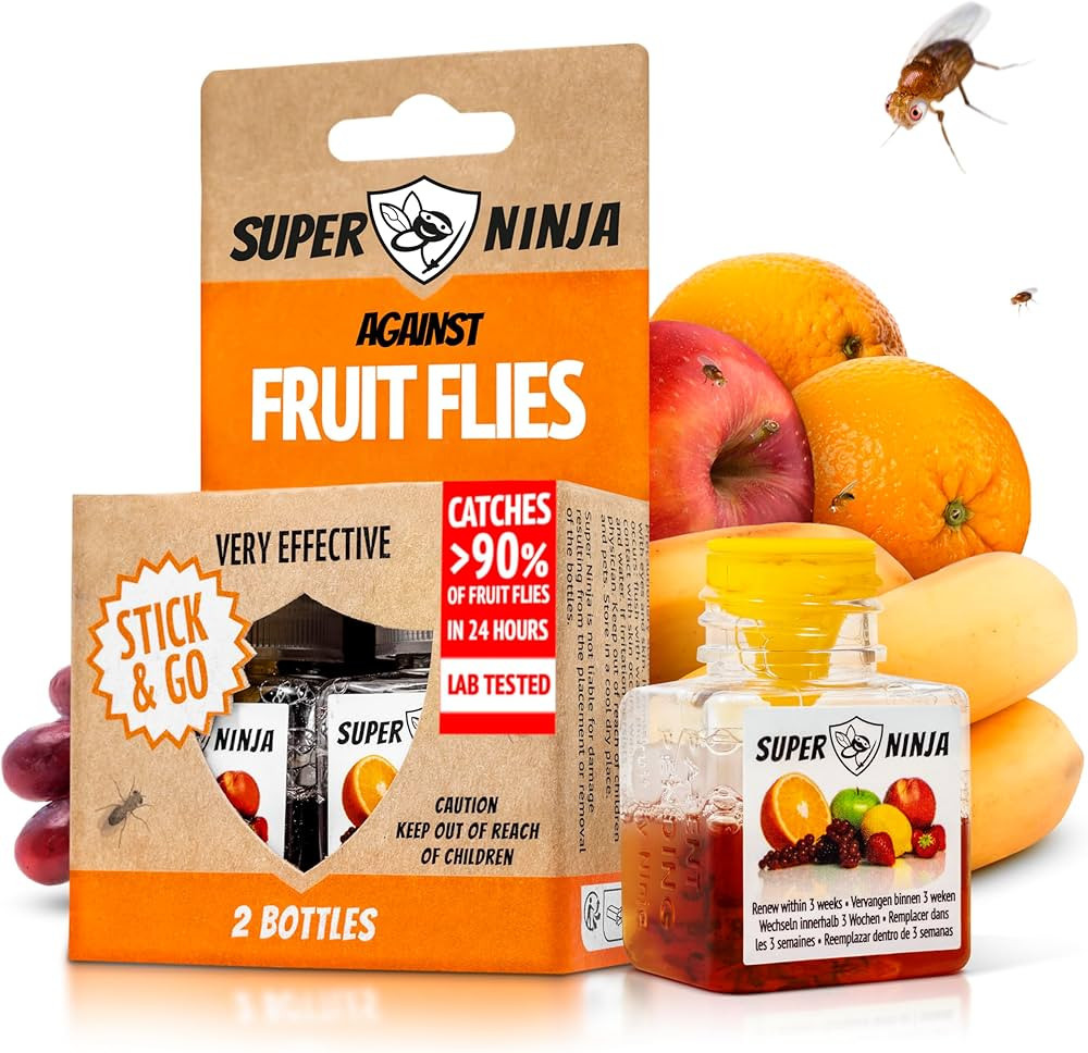 Super Ninja Fruit Fly Traps for Indoors - 2 Pack, Highly Effective Fruit Fly Catcher for Indoor U... | Amazon (US)